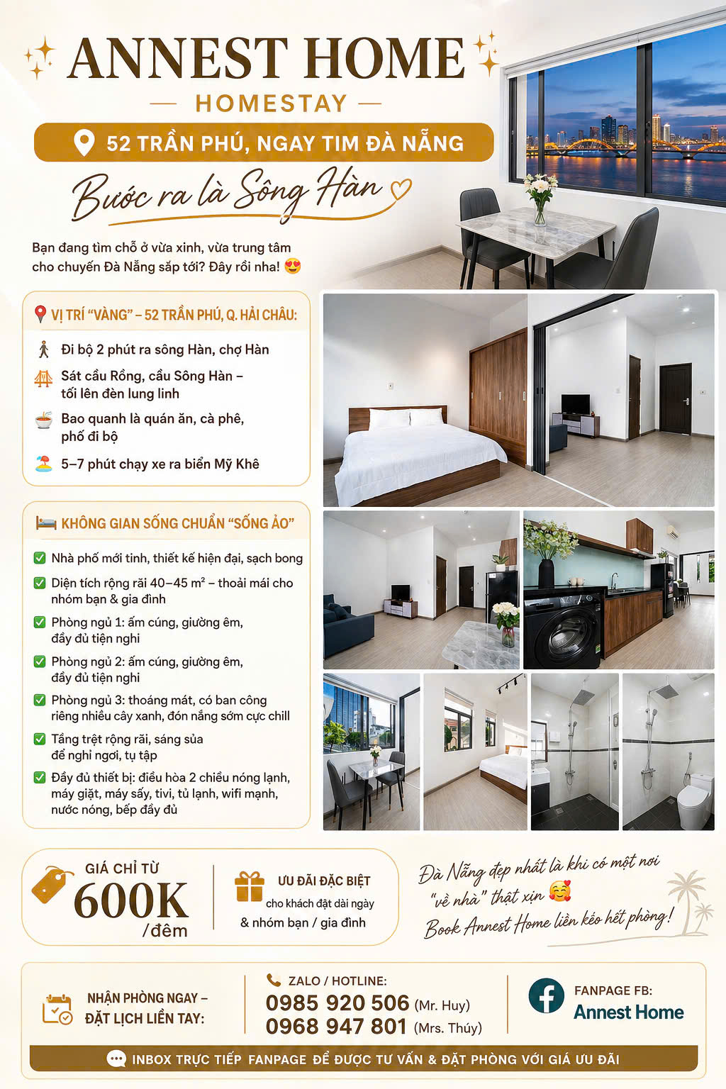 Annest Homestay - 52 Trần Phú, bước ra là sông Hàn