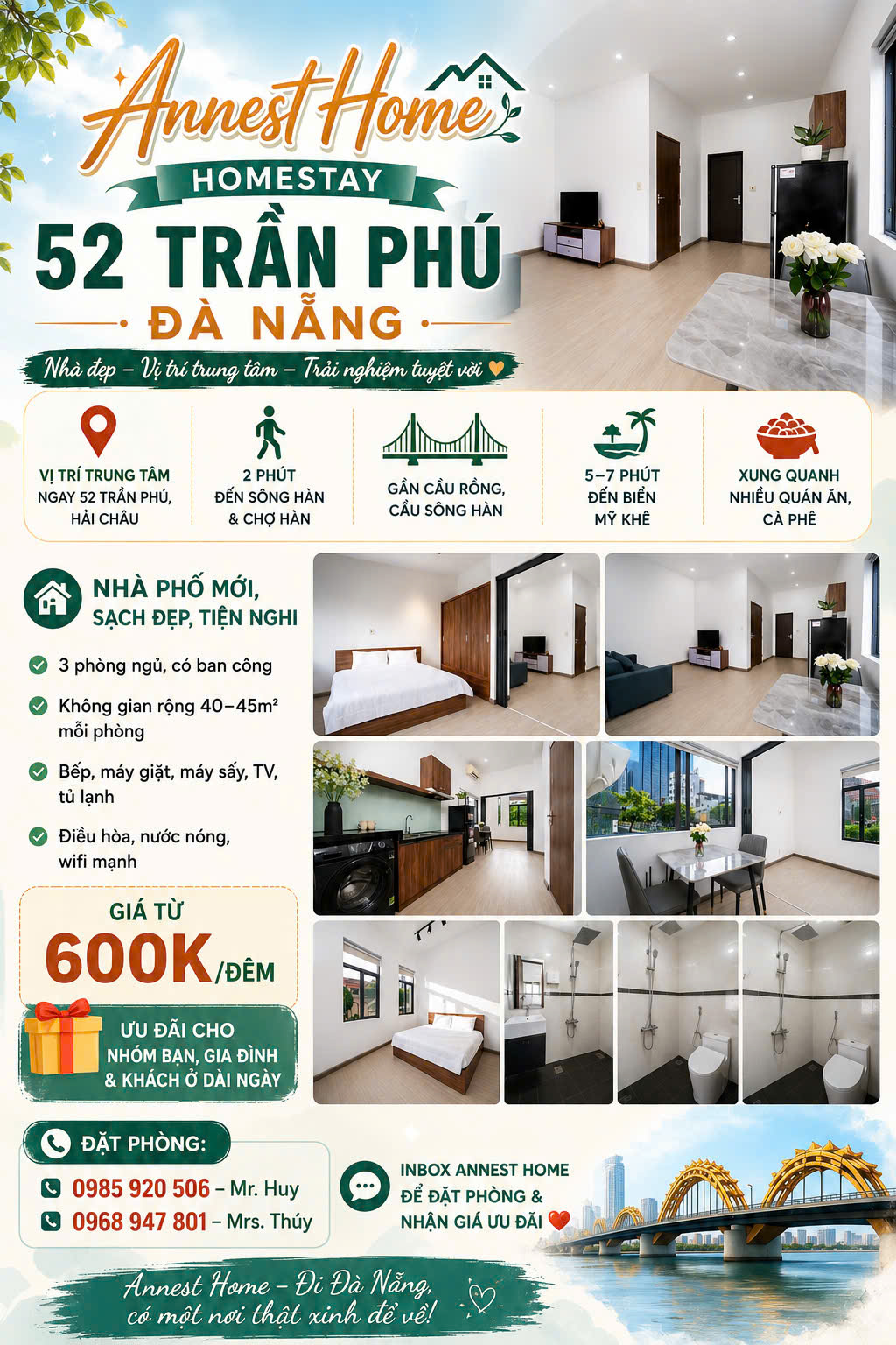 Annest Homestay - nhà đẹp, vị trí trung tâm Đà Nẵng